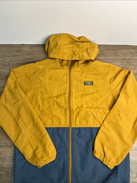 L.L. Bean Other - L.L.Bean Colorblock Hooded Windbreaker Jacket Tan Blue Lightweight Men’s M